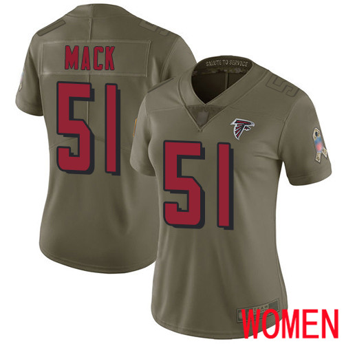 Atlanta Falcons Limited Olive Women Alex Mack Jersey NFL Football #51 2017 Salute to Service